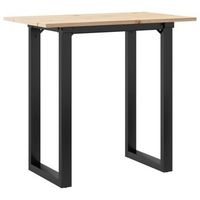 mesa de comedor marco o madera maciza pino y acero 80x50x755cm vidaxl