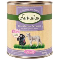 lukullus junior turkey hearts  lamb - 6 x 800g