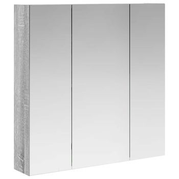 Armario Con Espejo De Baño | Mueble De Baño Gris Sonoma 70 X 14,5 X 70 Cm