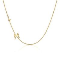 letras de cadena de oro de 14 quilates para mujer