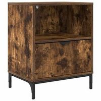 mesita de noche  armario de noche  mesa de noche con cajon roble ahumado 49 x 36 x 61 cm