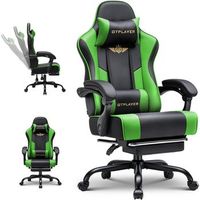 silla gaming gtplayer ergonomica con reposapies reposacabezas y lumbar altura ajustable acolchada 180 kg - verde