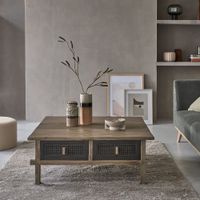 mesa de centro de pino macizo reciclado