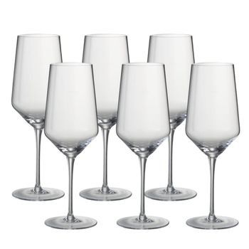 6 copas de vino tinto transparentes h24cm