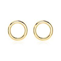 pendientes circulares de plata 925 banada en oro