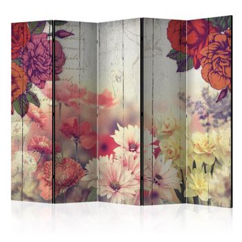 Biombo - Vintage Flowers Ii (225x172 Cm)