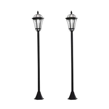 Outsunny 2 Farolas Solares 129 Cm Con 2 Luces Led Blanca 6000k Impermeable Ip44