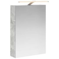 armario con espejo de bano  mueble de bano gris concreto 50 x 145 x 70 cm