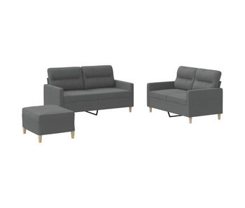 Vidaxl juego de sofás con cojines 3 piezas tela gris oscuro