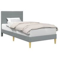 cama individual  cama para adulto  estructura de cama con cabecera gris claro 80 x 200 cm tela