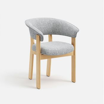 Silla De Comedor Smartue Tejido Texturizado Madera Natural