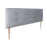 cabecero de polipiel con 2 hileras de botones 150x105cm con patas camas 150 - plata