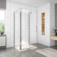 aica mampara de ducha frontal plegable 2 hojas y paneles laterales vidrio antical 6mm perfil cromado 880-900x1094-1114x880-900x1950mm