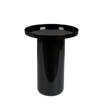 Mesa auxiliar de aluminio esmaltado en negro brillante