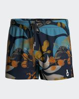 banador short corto con estampado tropical