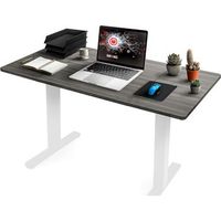 tablero de escritorio medidas 160 x 60 x 19 cm casa u oficina color gris - duronic tt160 gy