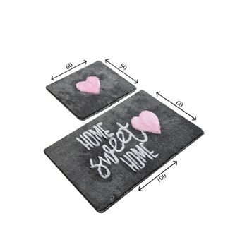 Alfombra De Baño Set (2 Piezas) Home Sweet Home Multicolor