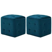 mesitas de noche 2 unidades terciopelo azul 30x30x30 cm vidaxl