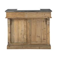 mueble bar de pino reciclado y metal galvanizado