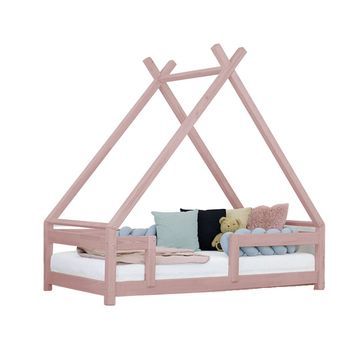Cama Cabaña Infantil Tahuka 120 X 180 Rosa Pastel