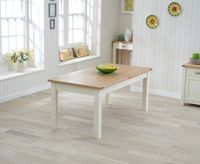 somerset 180cm oak and cream painted extending dining table