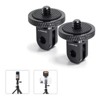 adaptador de montaje lanxire con rotacion 360 para camara de accion soporte de tornillo 14 para gopro hero 13-9 insta360 x5 x4 x3 y dji osmo - 2 unidades