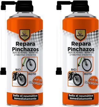 Spray Repara Pinchazos 200ml para Bicicletas, Motos y Patinetes – Sellador de Neumáticos de Emergencia, Sella y Reinfla al Inst