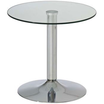 Mesa De Centro Ikarus Vidrio Vidrio Transparente Ø 50 Cm Clp