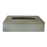caja de panuelos de laton con acabado plateado - l24 cm