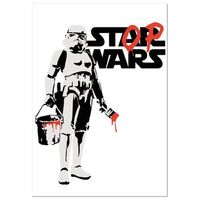 panorama cuadro de aluminio stop wars banksy vertical 70x100 cm