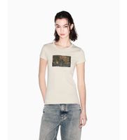 ax armani exchange para mujer 8nytdlyj73zu6275 camiseta party beige l casual algodon manga corta