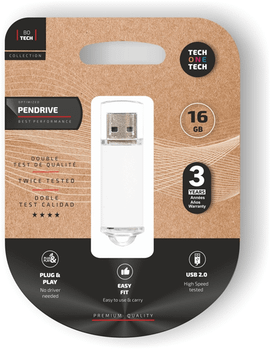 TECH ONE TECH Basic Pendrive 16Gb USB 2.0 Blanco