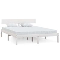cama matrimonial  cama para adultos  estructura de cama madera maciza de pino blanca 140x200 cm