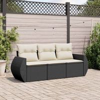 conjunto de sofas de jardin con cojines 3 uds  mueble jardin mesa y sillas ratan sintetico negro cfw215956