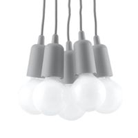 lampara colgante tina gris 5 luces