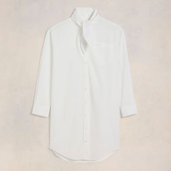 AMI Scarf Collar Cotton-Poplin Shirt Dress - FR 42/UK 14