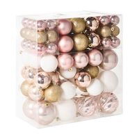 conjunto de 114 bolas de plastico para colgar en el arbol de navidad adornos navidenos estilo glamuroso moderno rosa gjende