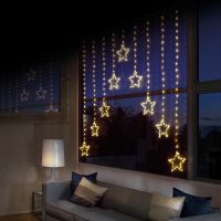 303 warm white led star curtain light 12m x 12m