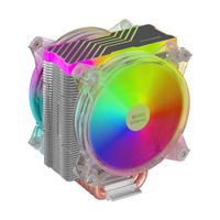 mars gaming mcpu66 disipador cpu triple argb 6 heatpipes 220w tdp 2 ventiladores 12cm multisocket universal con soporte 1700 disipador gaming trasparente