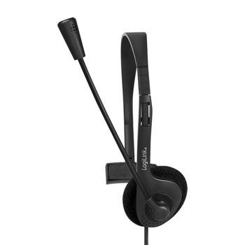 LogiLink HS0054 auricular y casco Auriculares Alámbrico Diadema Oficina/Centro de llamadas Negro