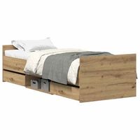 cama individual  cama para adultos  estructura de cama sin colchon madera de ingenieria roble
