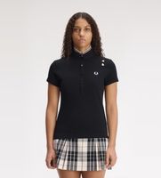 fred perry para mujer sg3125 polo con ribete negro 34 casual algodon manga corta