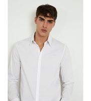guess para hombre m1yh20w7zk1 camisa de corte slim calce blanco xxl casual algodon clasico manga larga