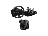 volante - logitech g g923  palanca de cambios force shifter feedback trueforce xbox-pc pedales personalizables usb 6 velocidades negro