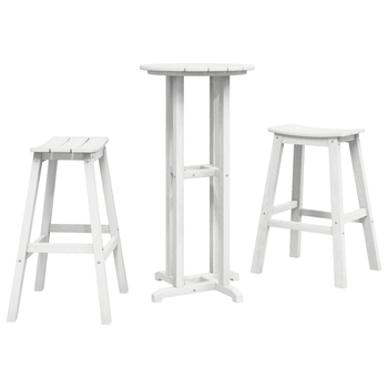 Conjunto De Bar De Jardín 3 Uds Blanco Hdpe Cfw155245