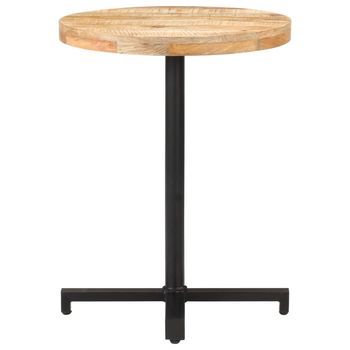 Mesa De Bistró | Mesa De Bar Redonda Madera De Mango Rugosa Ø60x75 Cm