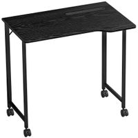 homcom escritorio plegable 80 x 52 cm escritorio para ordenador con ruedas y ranura para dispositivo montaje facil negro