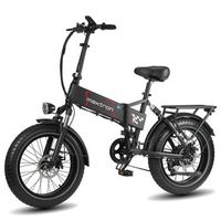bicicleta electrica plegable maxtron polaris bateria de 48v 13ah fat bike de 250w negra