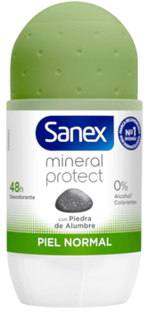 Sanex Mineral Protect Piedra Alumbre Desodorante Piel Normal 48H Roll-On 50 ml