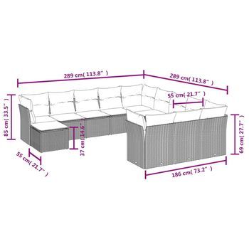 Conjunto De Sofás De Patio (combinación De 12 Piezas, Cojines Beige)